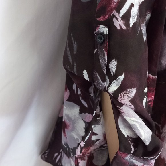 SIMPLY VERA Multi-Color Flower Print Top Blouse Sz 0X Very CHIC! - Picture 6 of 8